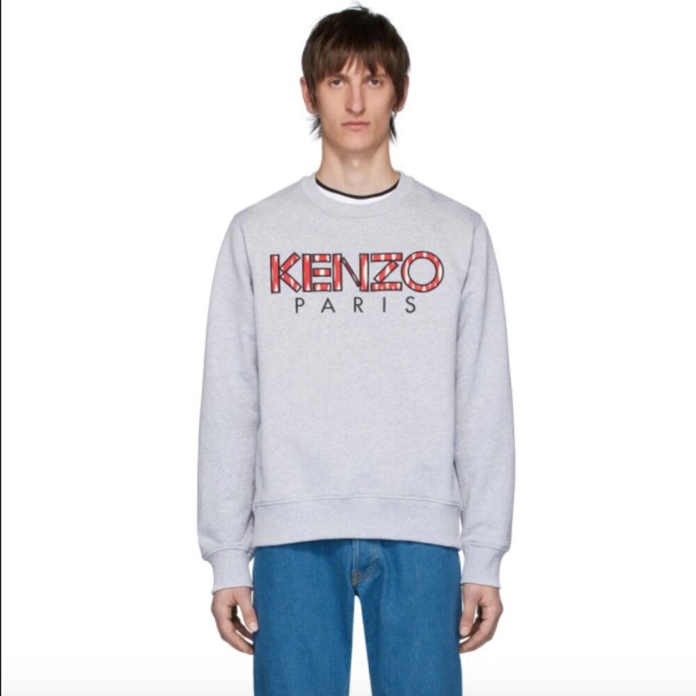 Kenzo Gray Sweatshirt with Red Logo